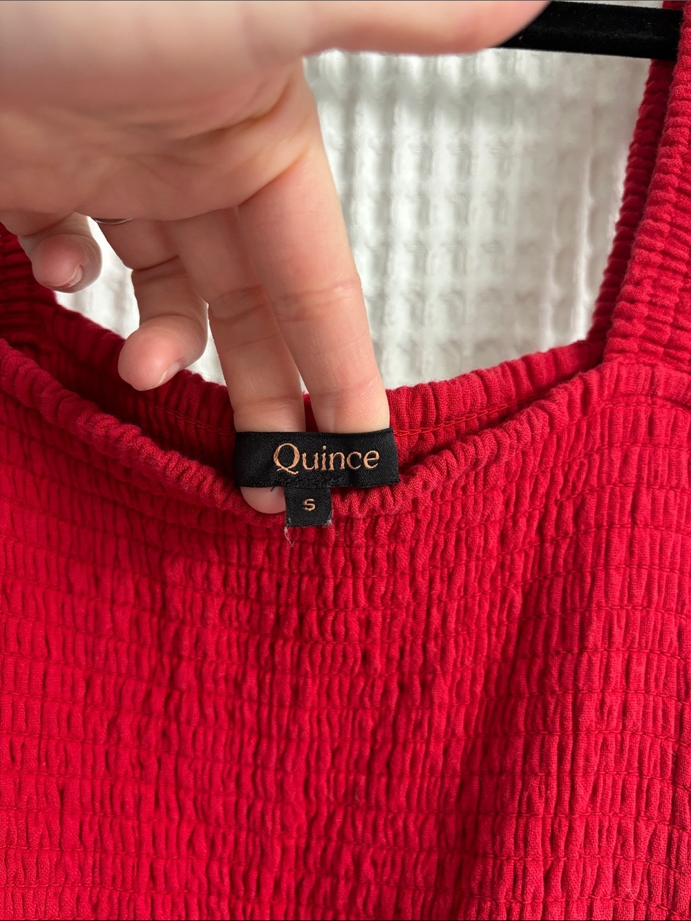 Quince Red Smocked Sleeveless Tiered Maxi Dress - Picture 7 of 7